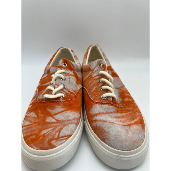 Polo Ralph Lauren Orange Tie Dye Sneakers Harpoon Casual Shoes Men’s Size 9D - Picture 7 of 16